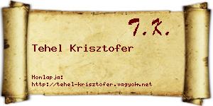 Tehel Krisztofer névjegykártya